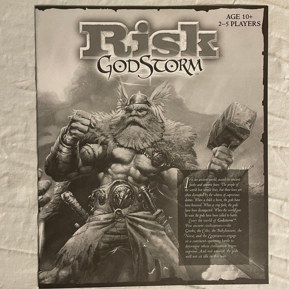 Risk Godstorm Hasbro Avalon Hill 2004 Replacement Pieces Instruction manual game